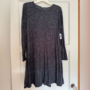 Old Navy Charcoal Long Sleeve Dress, size L, NWT